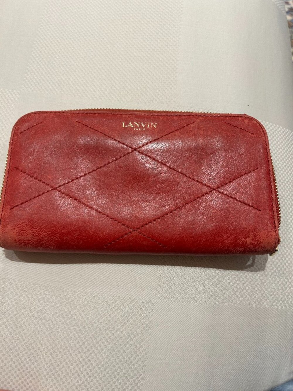 LANVIN - Bright Red Zip Wallet